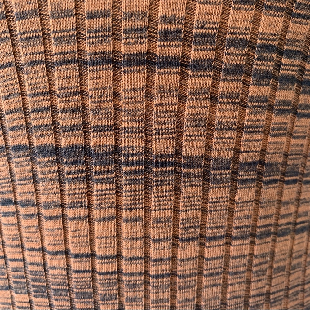 ZARA RUSTY ORANGE OPEN SHOULDER MAXI SLEEVED RIBBED DRESS M - Picture 9 of 10